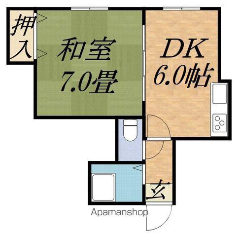リリーハイツE棟(1DK/2階)の間取り写真