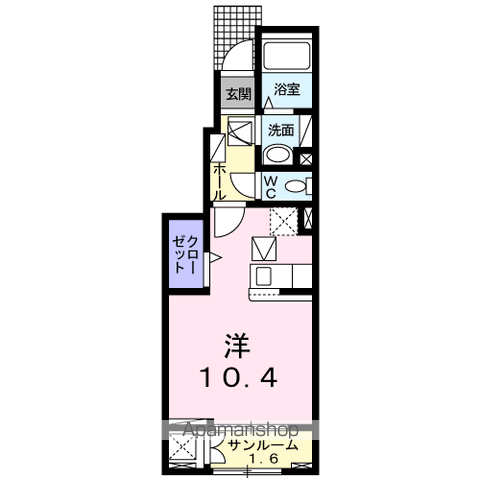 エテルノ・フェリーチェ(ワンルーム/1階)の間取り写真