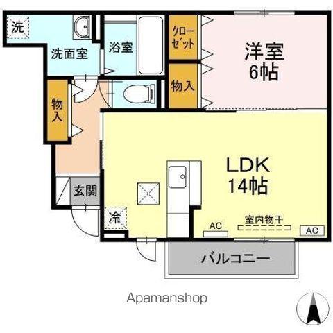 パルハイブリッジII(1LDK/1階)の間取り写真