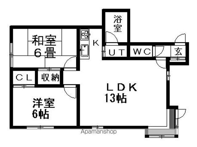 瀬比亜館セゾンⅡ(2LDK/3階)の間取り写真