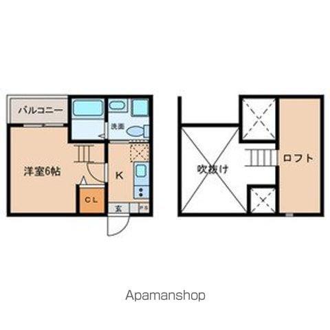 クレア名西 (1K/2階)の間取り写真