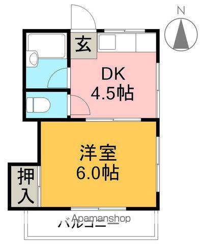 町田マンション(1DK/2階)の間取り写真