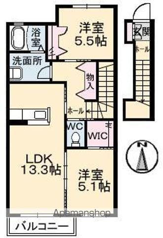 シャーメゾン上林(2LDK/2階)の間取り写真