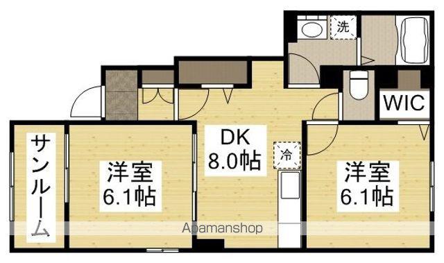 アヴァンティⅣ(2DK/1階)の間取り写真