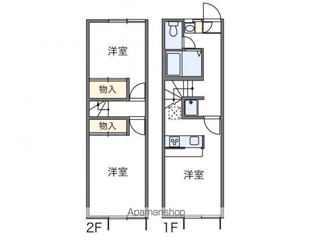 レオパレス新名(2DK/1階)の間取り写真