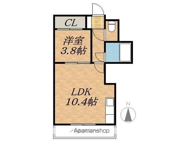 リベラル(1LDK/3階)の間取り写真