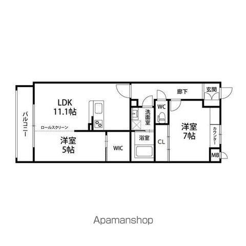 レジデンシャルイズミ(2LDK/3階)の間取り写真