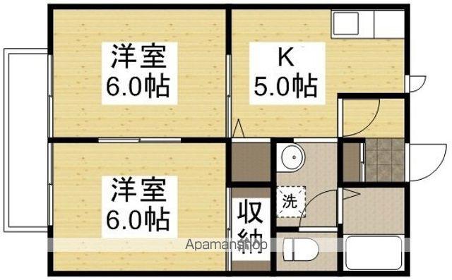 ローゼンハイツD棟(2K/1階)の間取り写真