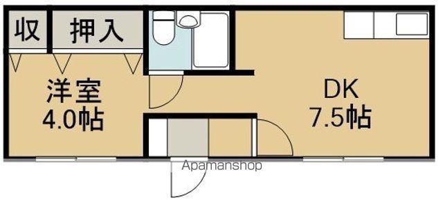 めぞんぶらんしゅ(1DK/2階)の間取り写真