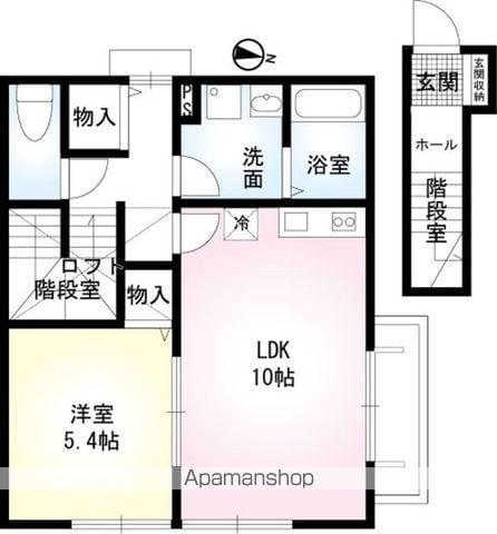 スリーグレイス(1LDK/2階)の間取り写真