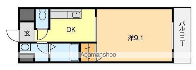 第3マンションふじ(1K/6階)の間取り写真