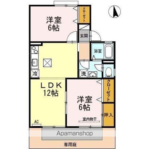 セジュール雅 B(2LDK/1階)の間取り写真