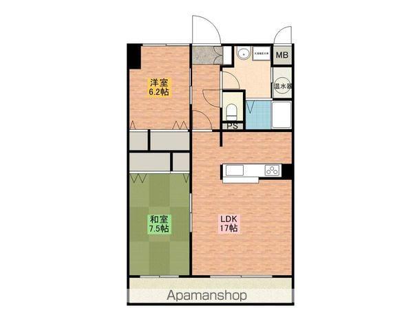 クリアスプリング中央 2番館(2LDK/2階)の間取り写真