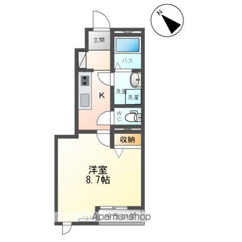 パストラールJR(1K/1階)の間取り写真