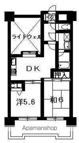 ダイアパレス新内町(2DK/12階)の間取り写真