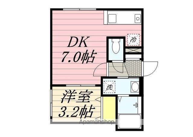S&A Ⅱ(1DK/2階)の間取り写真
