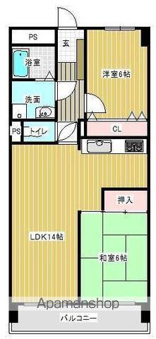 日神パレステージ(2LDK/6階)の間取り写真