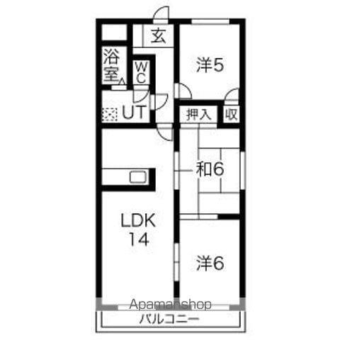 メゾンシャンポール(3LDK/7階)の間取り写真