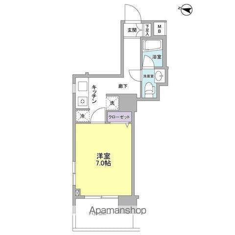 アイルズ東中野(1K/5階)の間取り写真