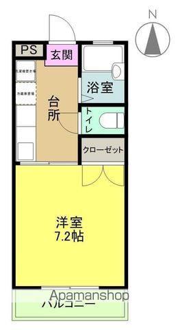 ニュー郷ケ丘(1K/2階)の間取り写真