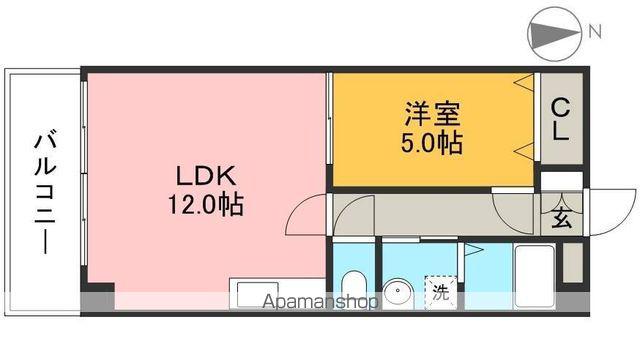 セレス薊野(1LDK/1階)の間取り写真