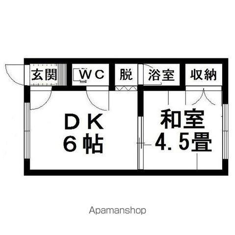 コーポ黄河(1DK/1階)の間取り写真