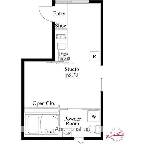 アンベリール御徒町(ワンルーム/3階)の間取り写真