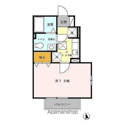 ファミールよこみち(1K/1階)の間取り写真