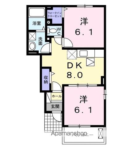 フィオーレTSS(2DK/1階)の間取り写真