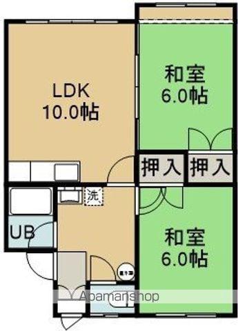 コーポ土谷Ⅰ(2LDK/2階)の間取り写真
