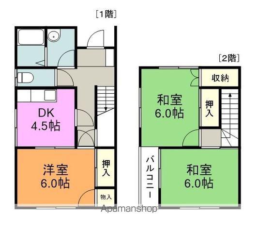 白木コーポ1号棟.2号棟(3K)の間取り写真