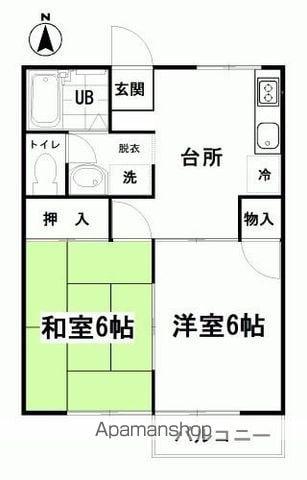 シガハイツⅡ(2DK/2階)の間取り写真