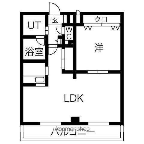 ワイズタワー徳川(1LDK/8階)の間取り写真
