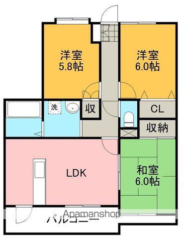 パストラルマンション(3LDK/2階)の間取り写真