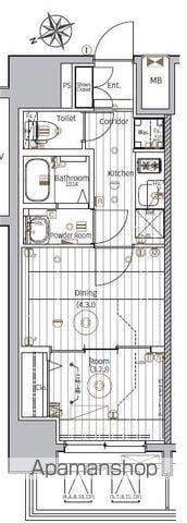 メイクス鶴舞Ⅱ(1DK/7階)の間取り写真