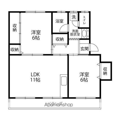 ルミナス南光台東(2LDK/1階)の間取り写真