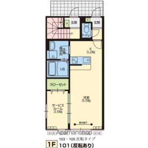 OPUS ONE 冨久山(1LDK/1階)の間取り写真