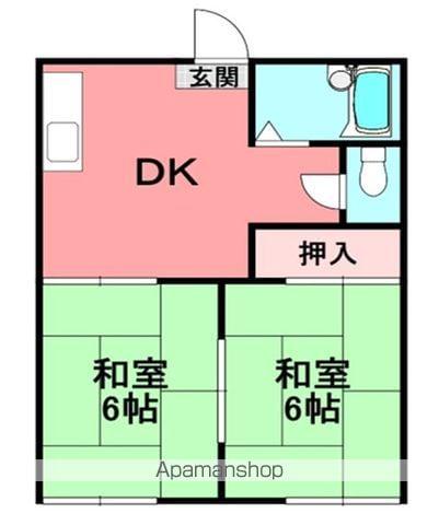 アネックス横屋B(1K/2階)の間取り写真