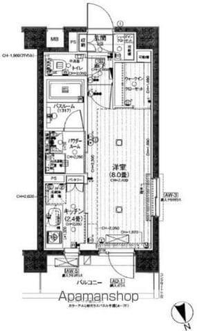 デュオステージ横濱赤門通(1K/4階)の間取り写真