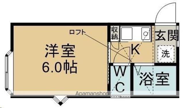 ノーブル宮町(1K/2階)の間取り写真