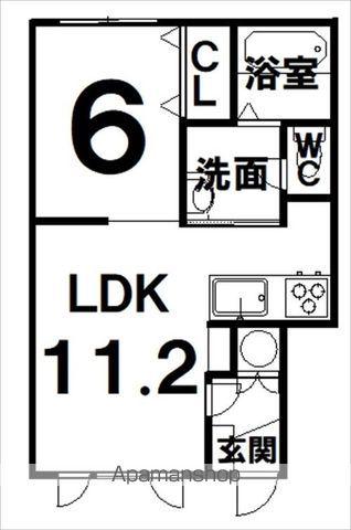 ラ・ジョリ(1LDK/2階)の間取り写真