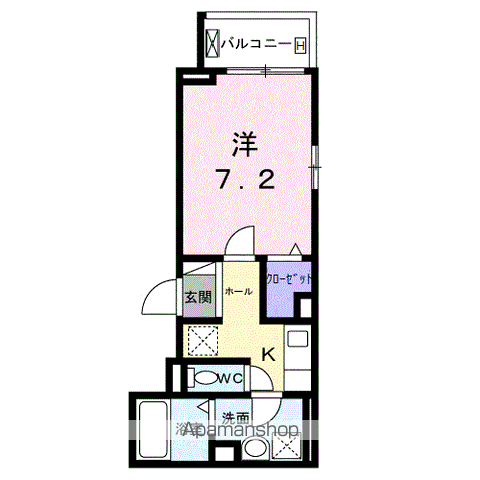 エルグ2(1K/3階)の間取り写真