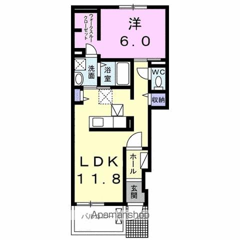 ドリーム坂本Ⅰ(1LDK/1階)の間取り写真