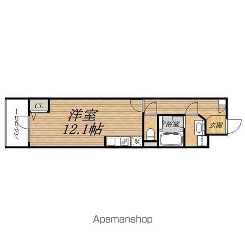 LAXRASS長堀橋(ワンルーム/11階)の間取り写真