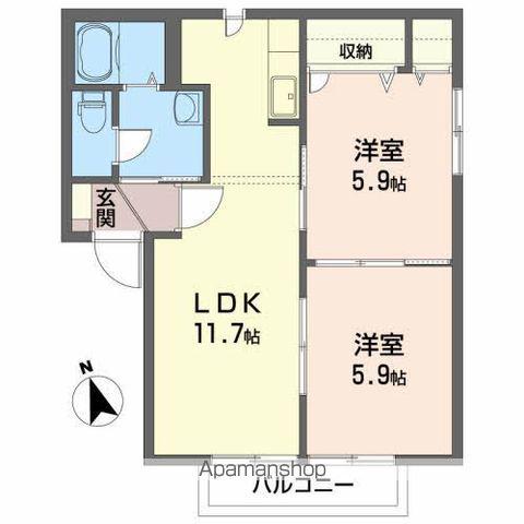 レオーネ(2LDK/2階)の間取り写真