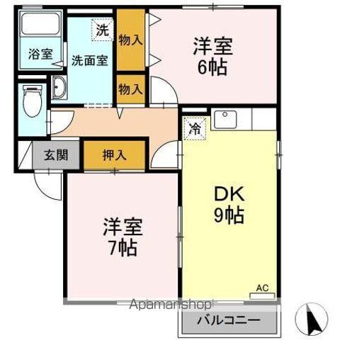 リジェール ABCDE(2DK/2階)の間取り写真