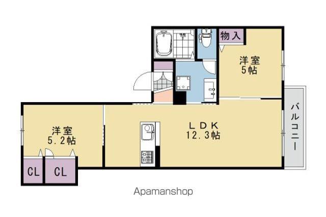 シャーメゾン北山(2LDK/1階)の間取り写真
