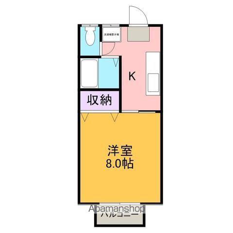 ソレイユ宮前(1K/1階)の間取り写真