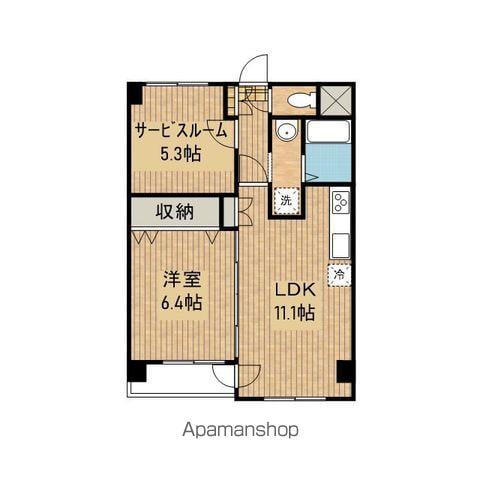 ASレジデンス材木町(2LDK/2階)の間取り写真