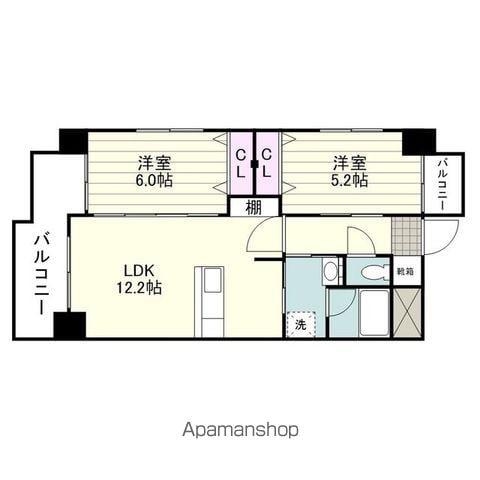 サンレガーロ南林寺(2LDK/3階)の間取り写真